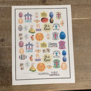 Easter white stickers sheet