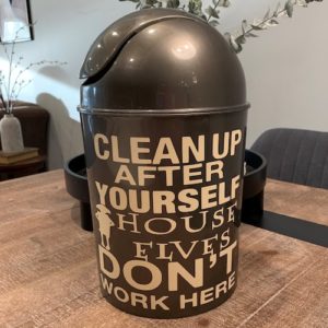 Garbage bin vinyl decal